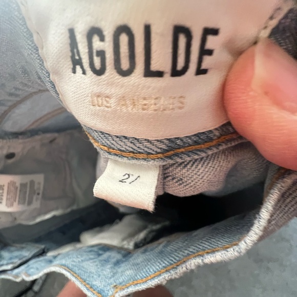 Agolde Light Blue Denim Jeans - Picture 5 of 6